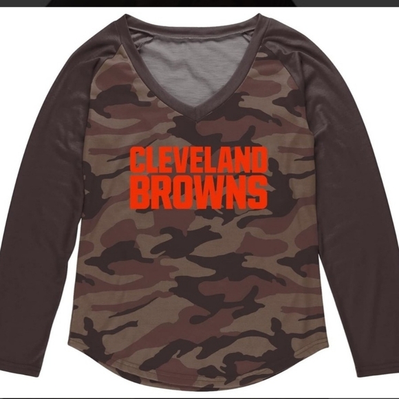 NFL Cleveland Browns Camouflage Long Sleeve Tee Womens Medium - Picture 3 of 4